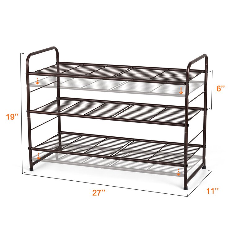 3-Tier 12 Pair Shoe Rack Rebrilliant Finish: Bronze