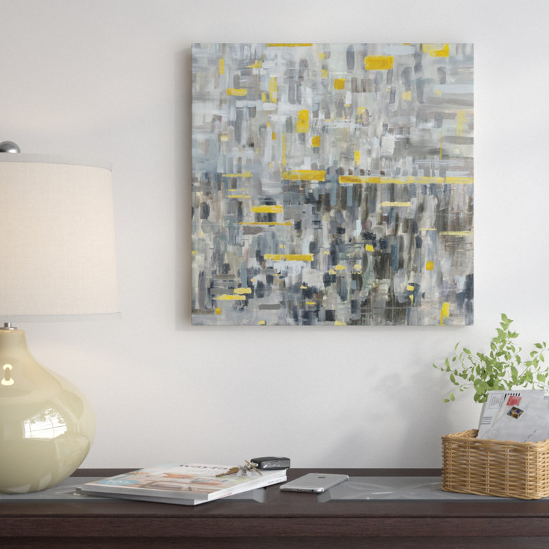 « réflexions iv », reproduction d’art sur toile tendue, H 18 po x l 18 po x P 1,5 po, Toile avec cadre noir, Pas de tapis