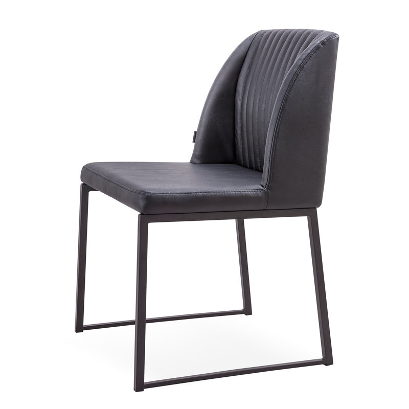 Dejonae 18.5'' H Leatherette Upholstered Side Chair, Black