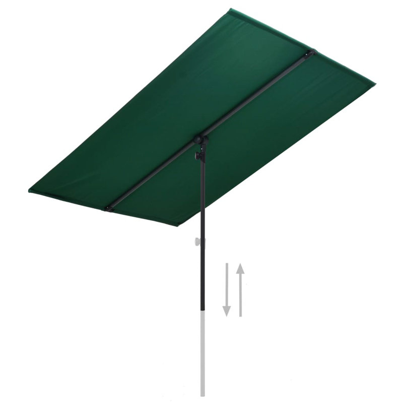 Green 70.9" Rectangular Market Umbrella with Aluminum Pole