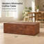 Table de bout en placage de noyer de qualité supérieure, table d'appoint polyvalente réglable en hauteur pour le salon, aucun article supplémentaire inclus-131142431