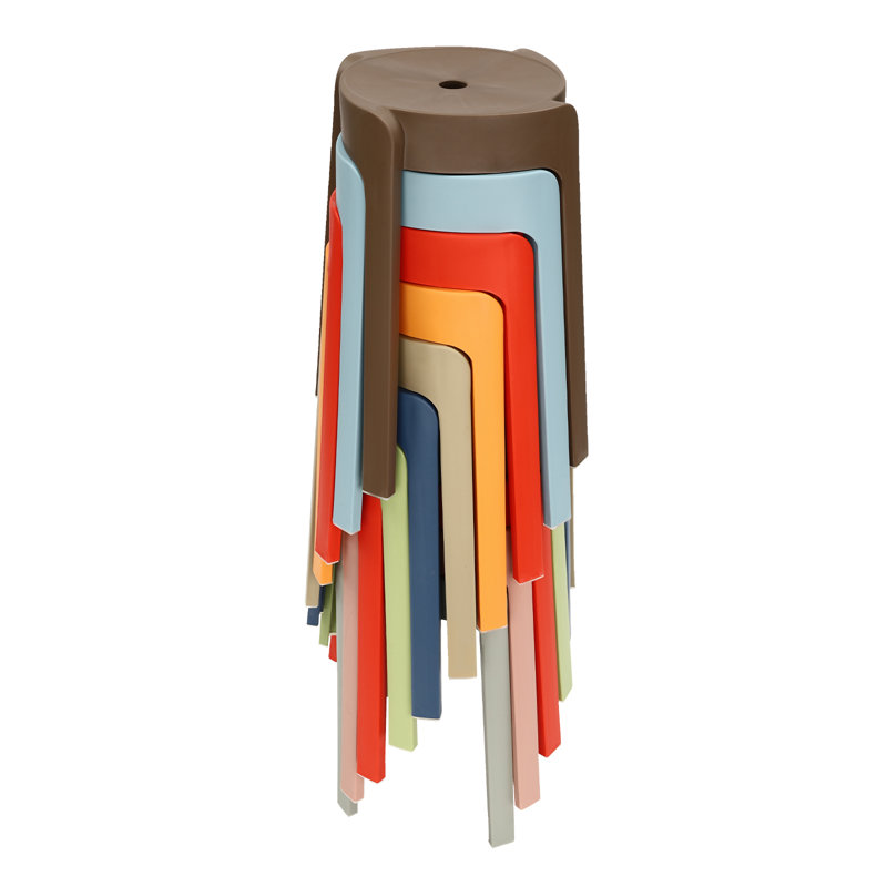 10 pièces Tabourets empilables de 18 pouces en plastique 18 lb avec siège léger et coloré pour la classe de la maternelle