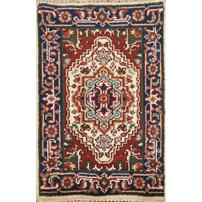 Tapis oriental ivoire traditionnel en laine 2 x 3