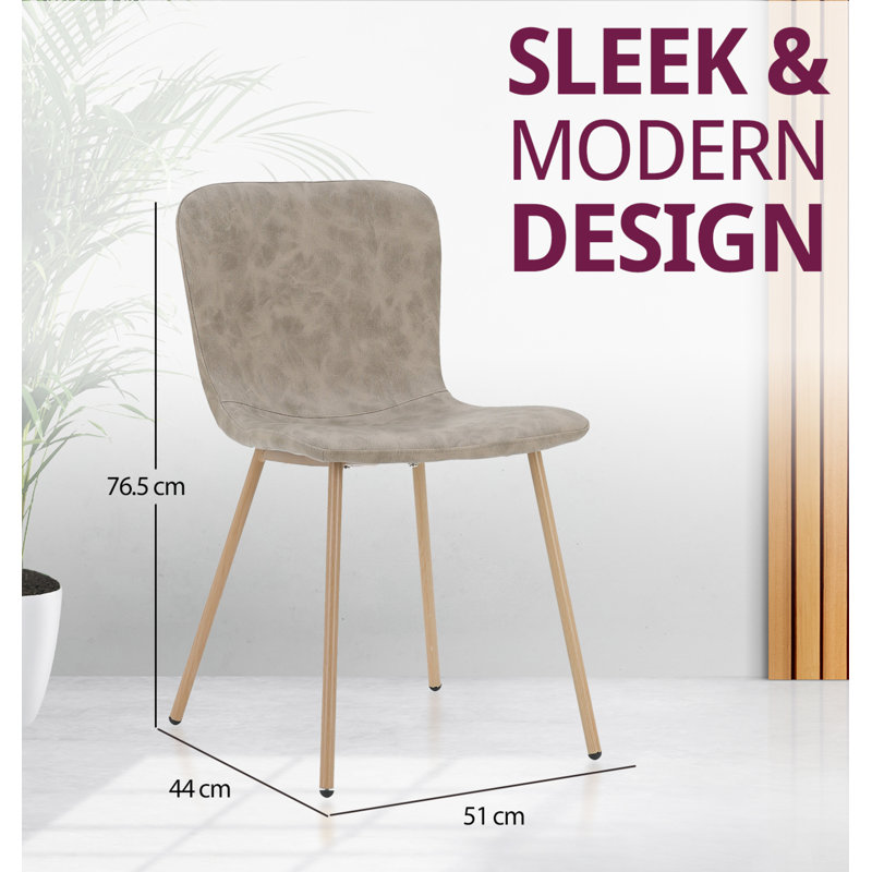 Mose Upholstered Dining Chair Set, Brown, 4