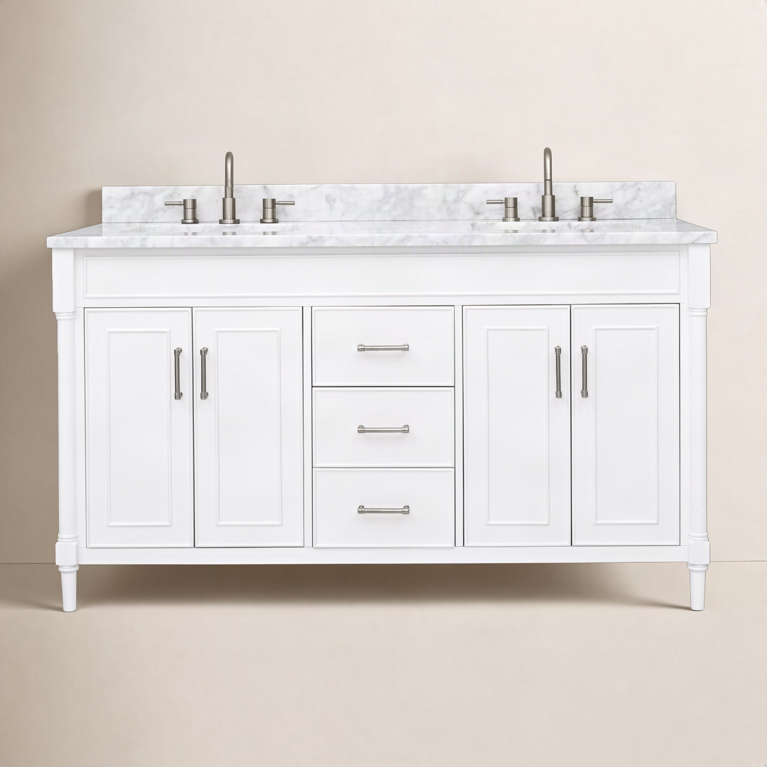 Addison 61'' Double Bathroom Vanity, White