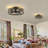 19.60'' Farmhouse Caged Ceiling Fan with Light Kit and Remote Control,Embedded Modern Industrial Ceiling Fan,Flush Mount Low Profile Fandelier for Bedroom,Dining Living Room