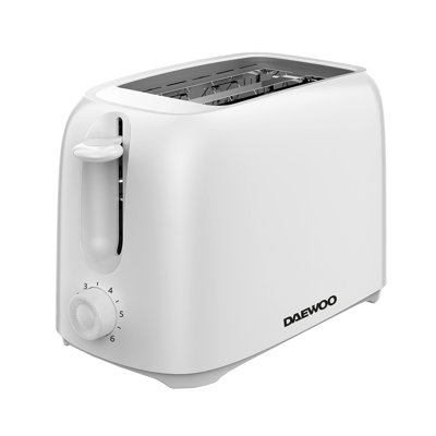 Daewoo Essentials 2 Slice Toaster Lightweight Plastic White