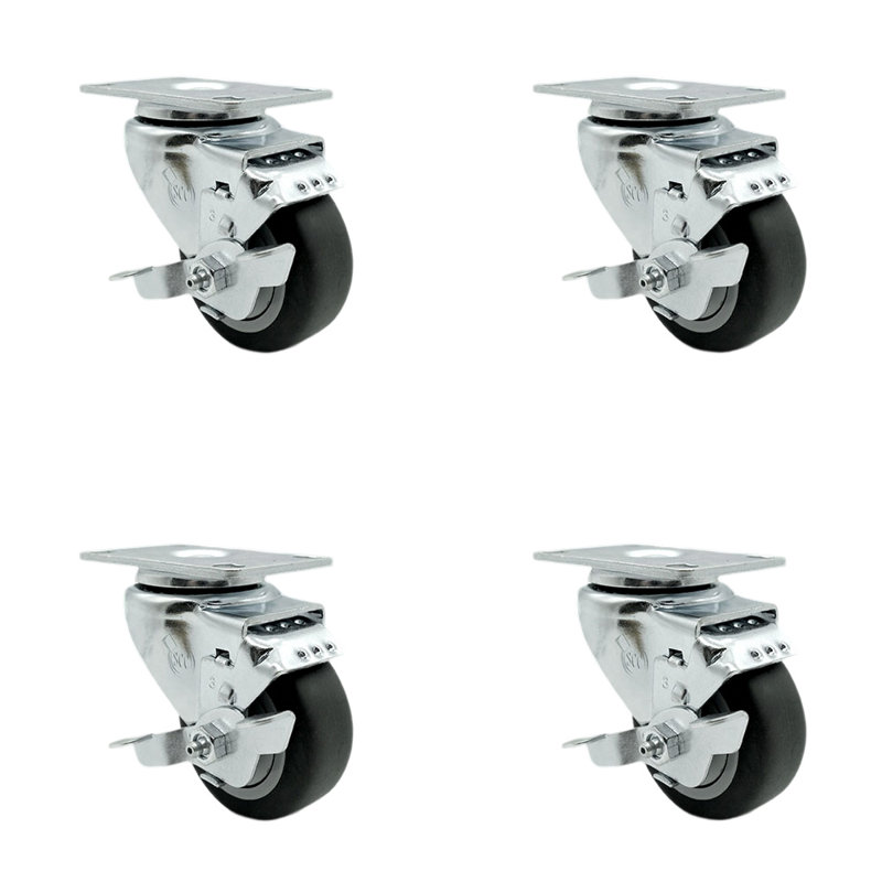 Thermoplastic Rubber Caster with Brake