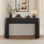 55'' Tambour Console Table With Oval Tabletop For Living Room Hallway Foyer Entrance Study-484922438-492933685