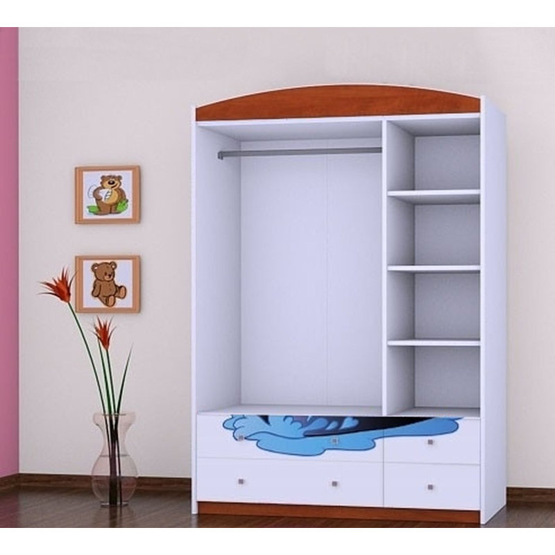 Jeb 3 Door Wardrobe, Red
