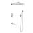 Wall Mounted Shower System Combo With Hand Shower, 12 Inch Shower Head And Tub Spout