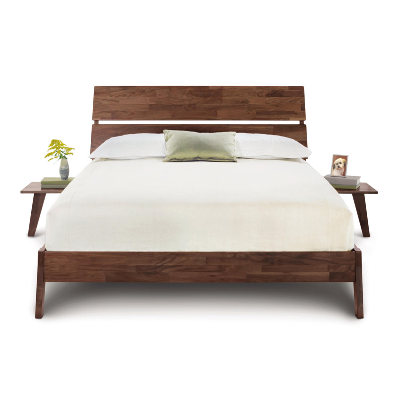Linn Solid Wood Bed, King, Natural Walnut