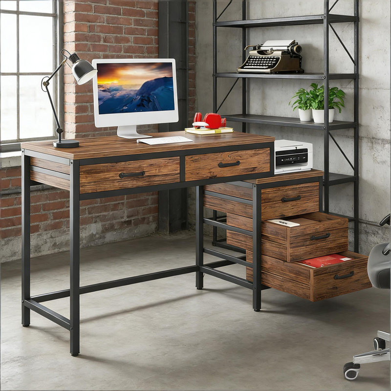 Bureau de style industriel, Brun rustique