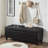 Meshell Linen Blend Upholstered Storage Bench-1321567798