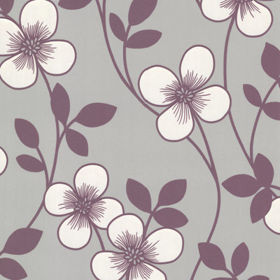 Papier peint embossé floral 33 'x 20,5 "Vold Blossom Trail