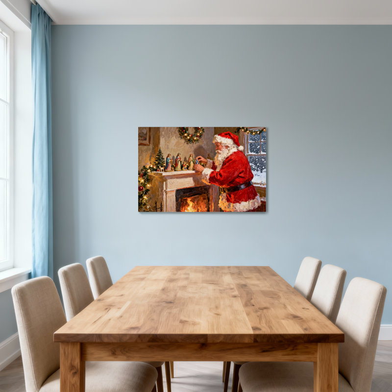 Décoration de Noël père Noël avec manteau de Noël, H 28 po x l 40 po