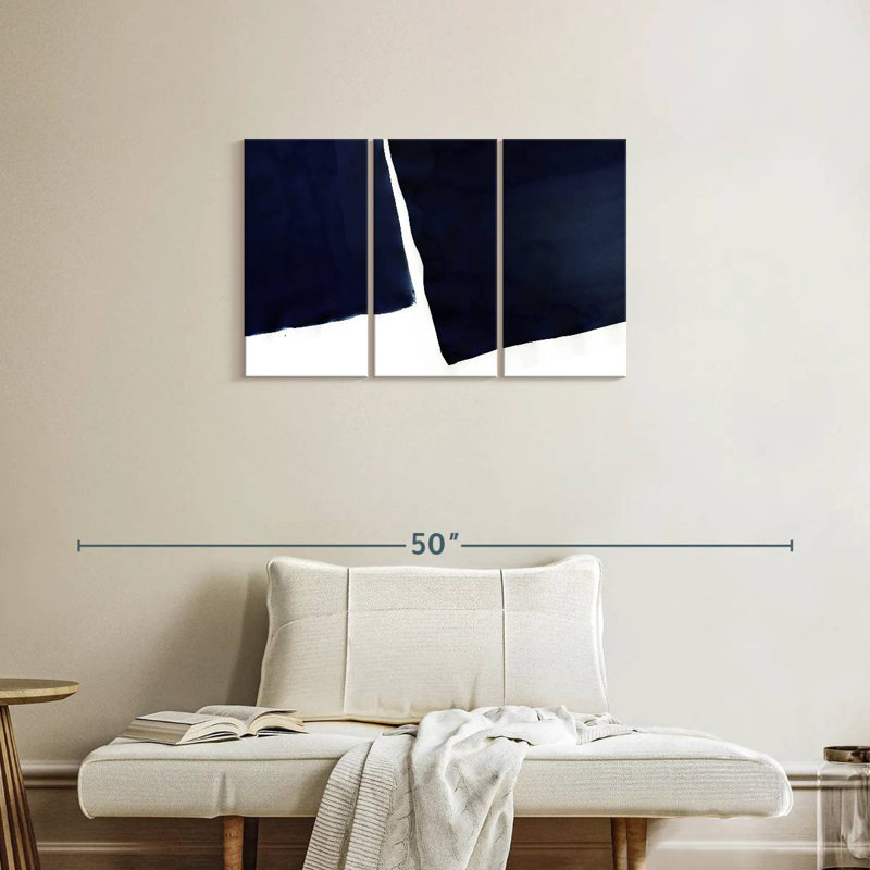 Abstrait bleu marine Avery I, H 20 po x l 33 po