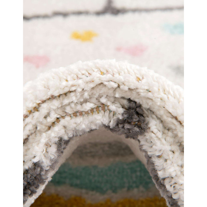 Unique Loom Whimsy Kids Tappeto Bambini Animali 170x244 Cm Rettangolare, Polipropilene, Avorio/Nero