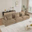 Très grand canapé en velours moderne à 3 places avec un design surdimensionné, un confort semblable à un nuage et de multiples coussins de soutien pour une détente ultime-2097946978