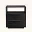 Modern nightstand with charging station,louver design,2 drawers,and open shelf-1868694763