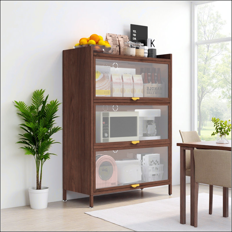 44'' Tall Metal 3 Flip Doors Cabinet With Ample Storage For Various Home And Office Spaces, Durable And Space-Efficient