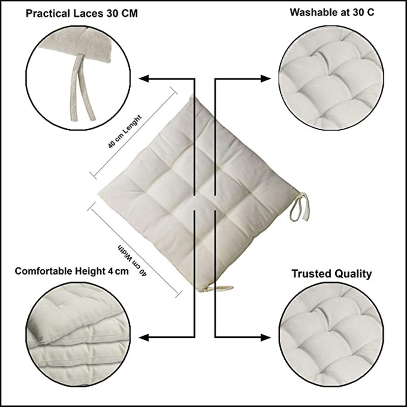 Garden Seat Cushion, Ivory
