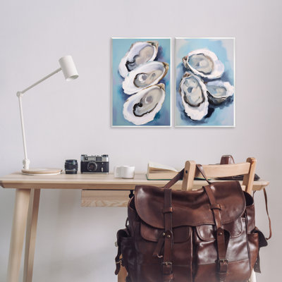 «Trio Half Shell Oysters», ensemble de 2 plaques murales par Petal Prints Design
