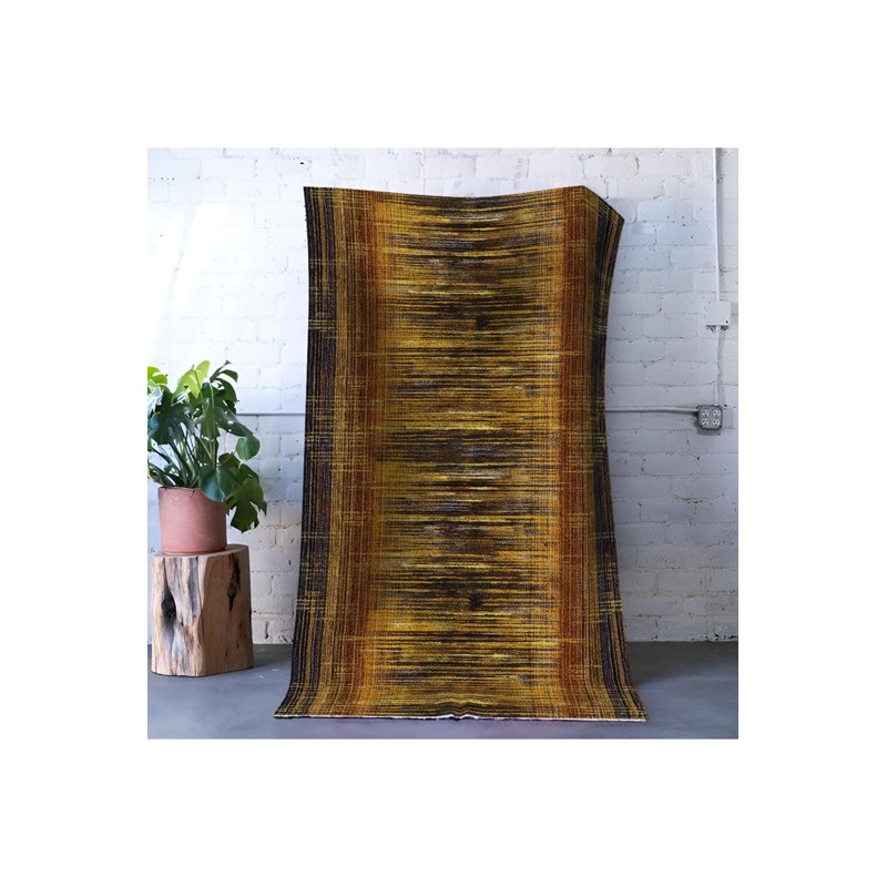 Tapis décoratif lavable à la machine à rayures, Sous-tapis rectangulaire de 3 pi 3 po x 4 pi 11 po