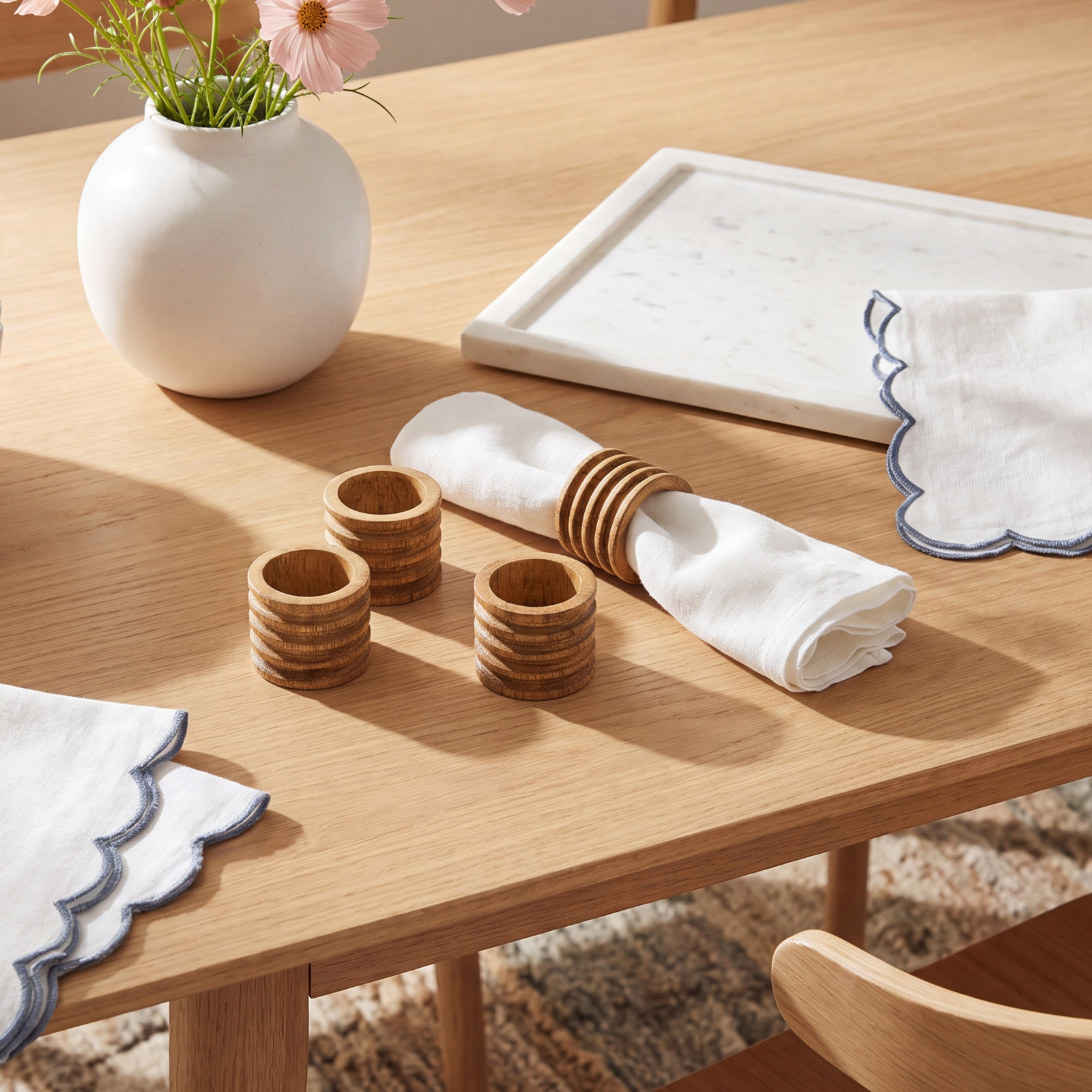 Napkin Ring Set, Brown