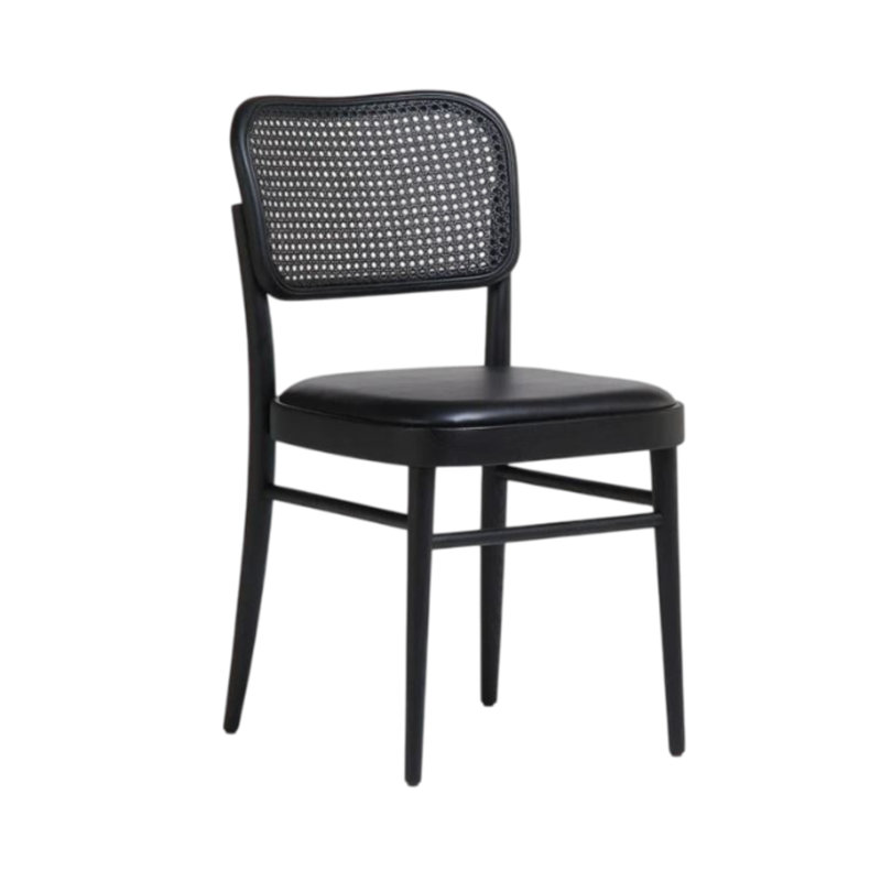 Chaise de salle à manger Frida Cane, Noir, noir, noir, noir