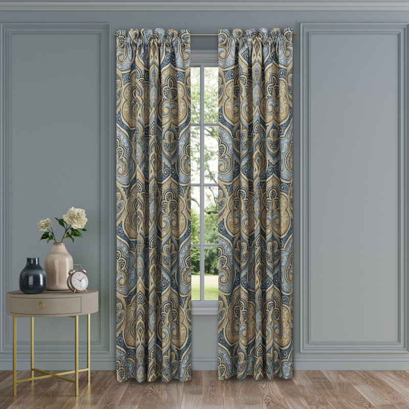 Messina Navy Curtain Panel Pair
