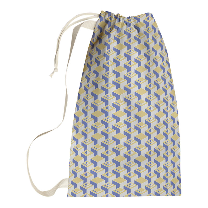 Sac à linge gratte-ciels, H 29 po x l 18 po x P 1,5 po, Jaune/bleu