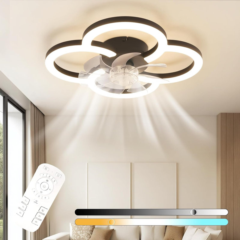 Ceiling Fan with LED Lights, Matte Black, Matte Black