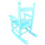 Fauteuil à bascule bleu en bois massif pour l'intérieur et l'extérieur - Coussin d'assise confortable - Soutien des articulations et des muscles