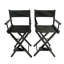 Fauteuil de réalisateur Casual Home, structure noire / toile noire, convient aux adultes, style pliable, 2 pièces / ensemble Populus