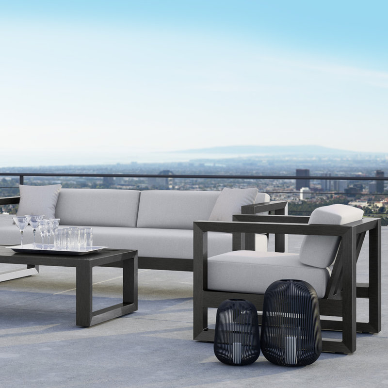 Redondo Outdoor Lounge Chair, Cast Silver Sunbrella®