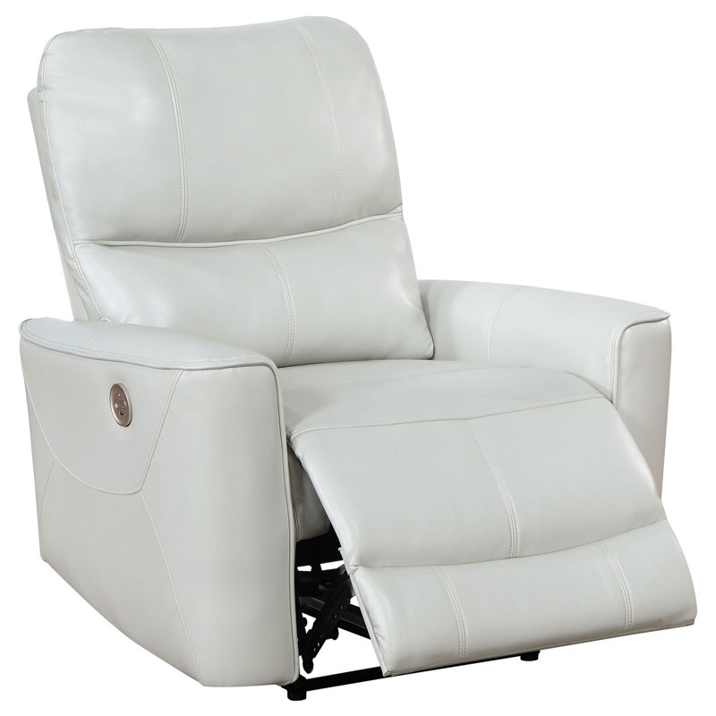 Fauteuil inclinable électrique Lima, similicuir, port USB, coussins en mousse, Similicuir ivoire
