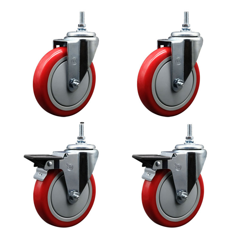 Polyurethane Wheel Swivel 12mm Threaded Stem Caster SCC