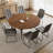 55.1'' Round Dining Table Set, Modern Kitchen Table for 4-6 Person, Steel Legs, Pedestal Dining Set with Dining Chair, Saving Space-115296623-115296624-122499343