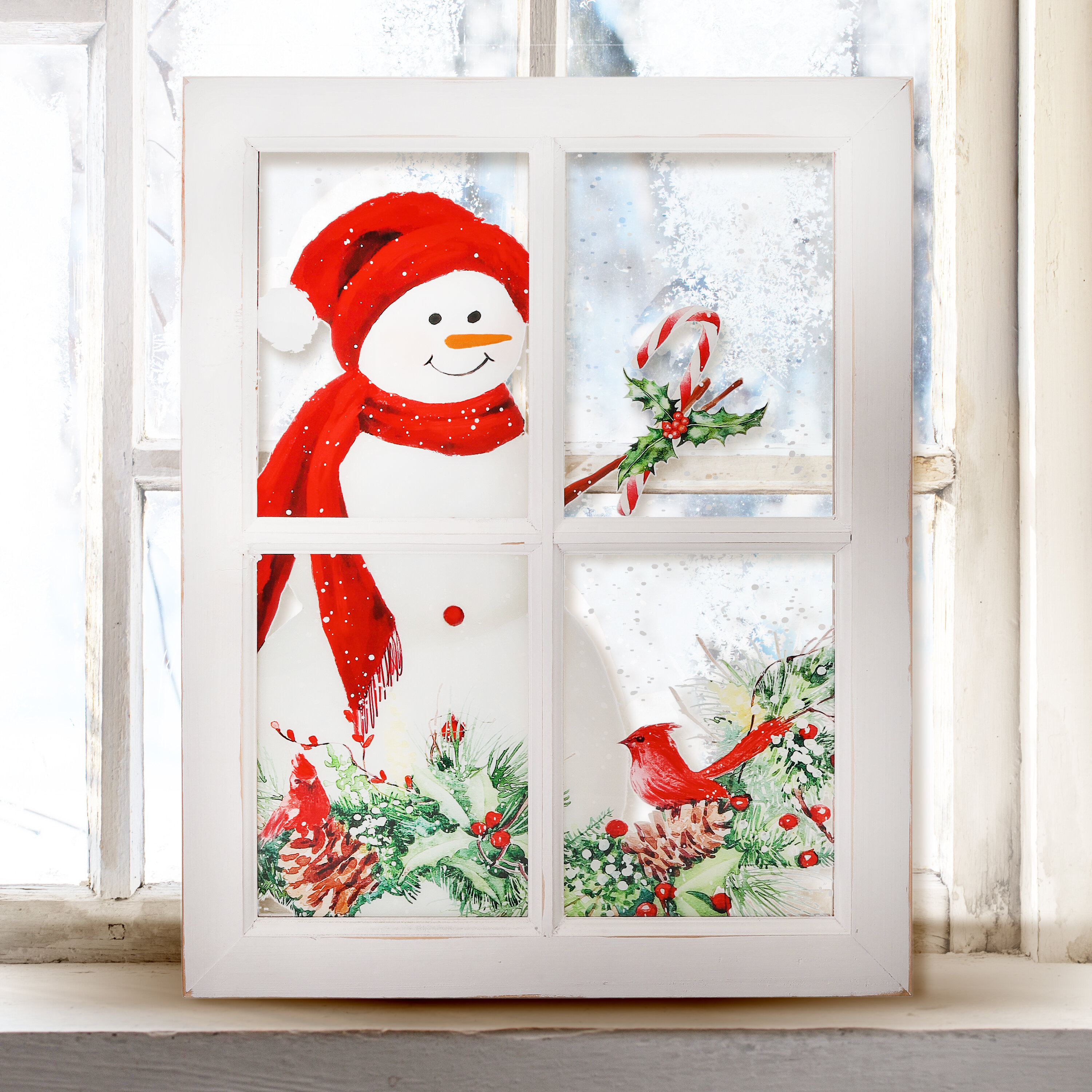 The Holiday Aisle® Lighted Musical Canvas Easel Back 8x10 - Musical Snowman
