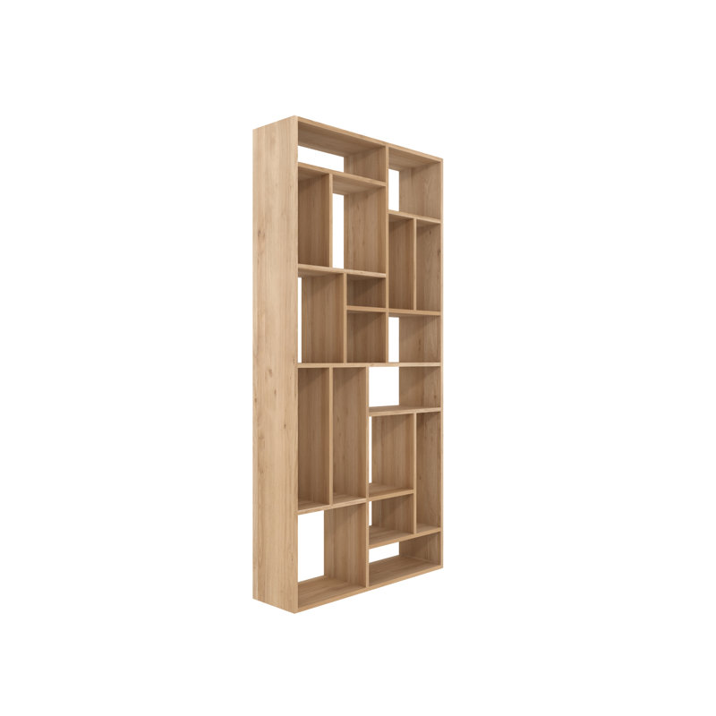 M Solid Wood Geometric Bookcase