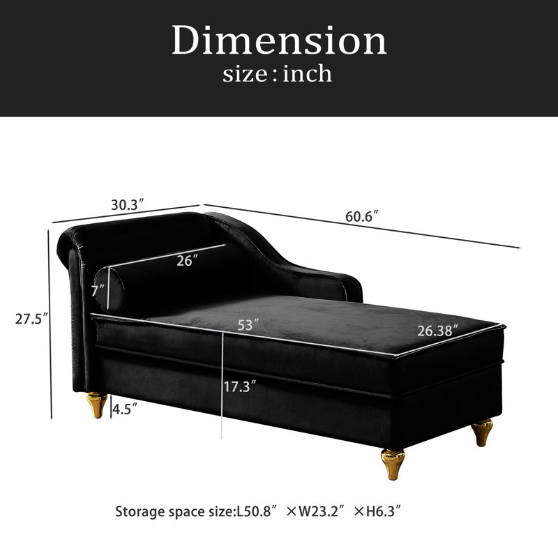 Chaise longue moderne avec revêtement en velours