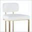 Tabouret de bar à hauteur fixe - structure en métal doré avec similicuir blanc (ensemble de 2)