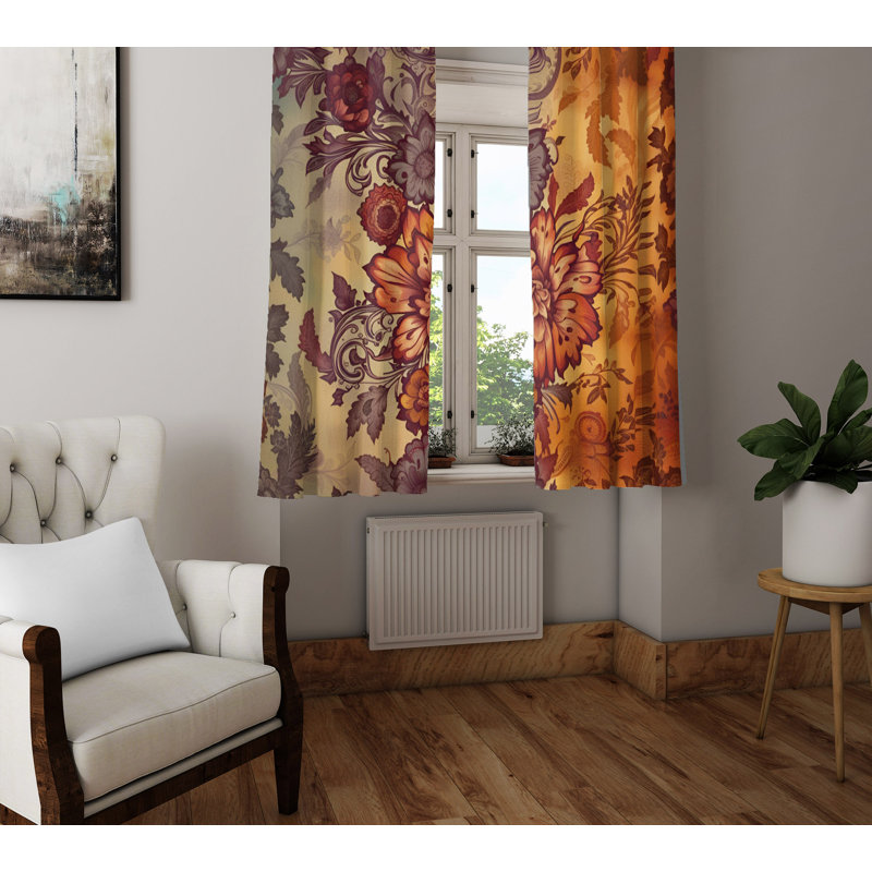 Paire de rideaux semi-transparents en polyester Arenijus, L 40 po x L 52 po