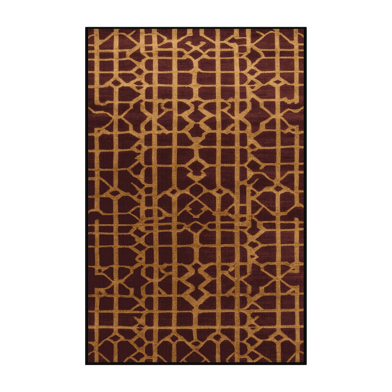 Tapis noir en treillis lavable à la machine, Rectangulaire 7 pi x 10 pi