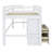 Loft Bed with Drawers, Cabinet and Shelves-702866186