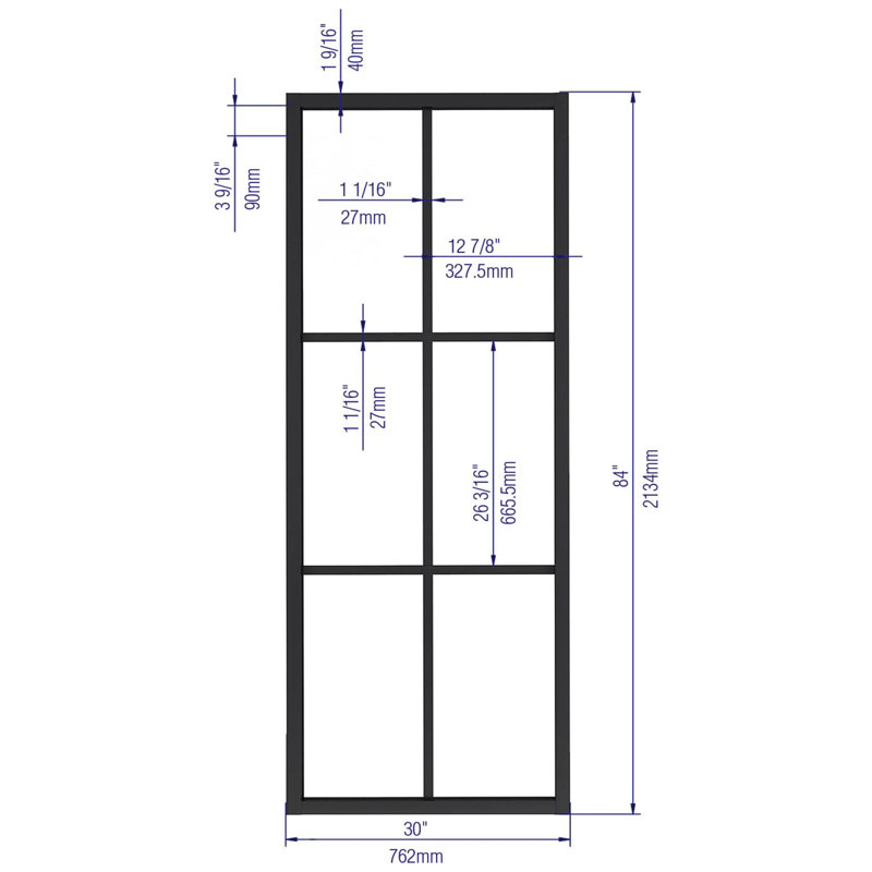 Sliding Glass Barn Door without Installation Hardware Kit, Tempered Glass, 30" x 84", Clear
