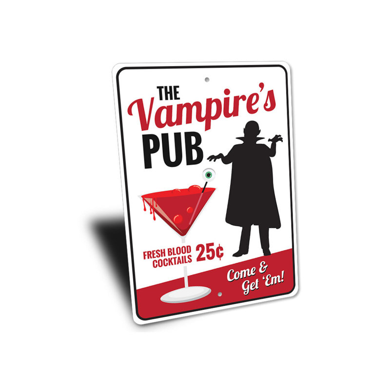 Enseigne de pub Vampires, H 18 po x l 12 po x P 0,06 po