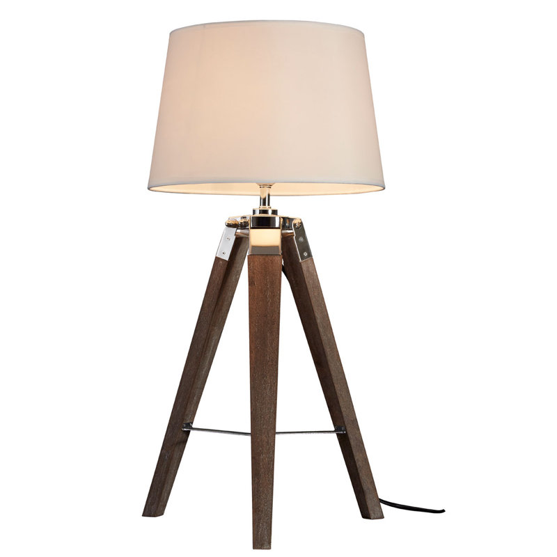 Antioch Solid Wood Tripod Lamp, Brown