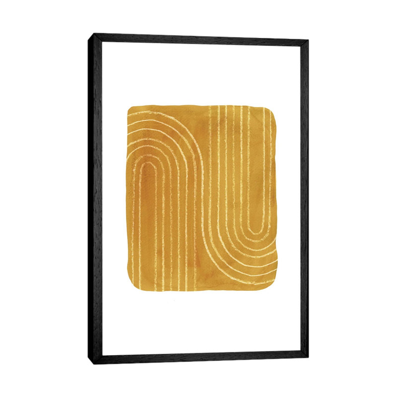 Rust Mustard Art by Whales Way - Painting on Canvas, 101.6cm H x 66.04cm W x 3.81cm D, Black Framed
